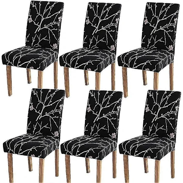 Stolsöverdrag, 6-pack stretchiga stolsöverdrag med hög rygg, skyddande överdrag