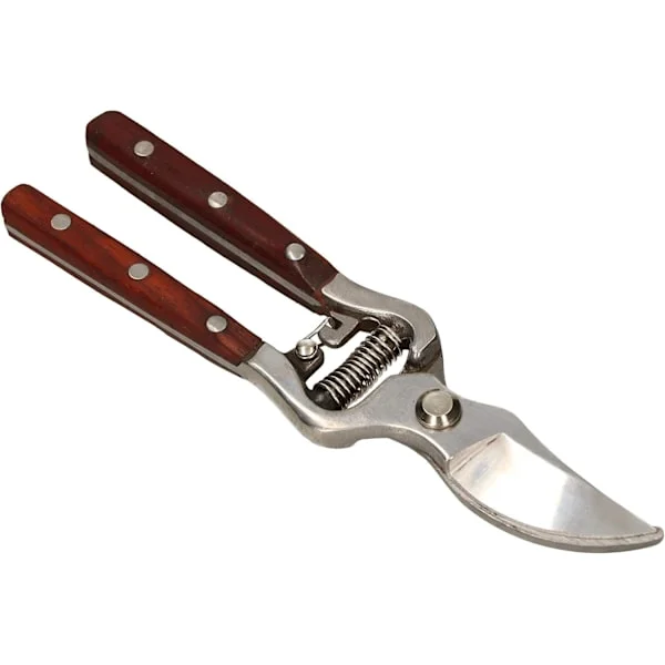 Trädgårdssax, häcksax i stål, trähandtag, 22 cm, häcksax, rosensax, trädgårdsbeskärningssax, används för att beskära grenar.