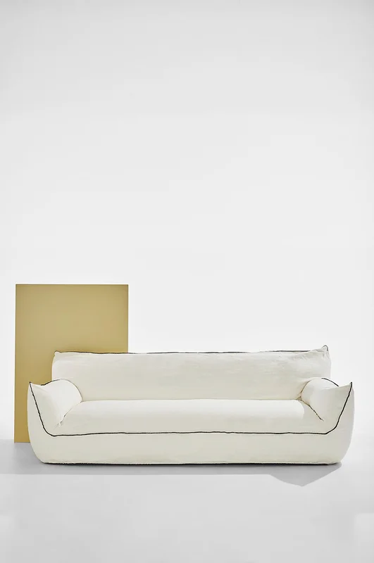 Jotex - Sofa z Lnu, 3,5-osobowa Lniana biel - Gia - Kup Pastill - Meble firmy Jotex