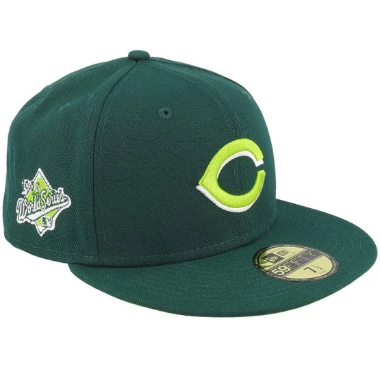 New Era - Cincinnati Reds Operator 59FIFTY Dark/Neon Green Fitted Fitted Green Cap - MLB @ Hatstore