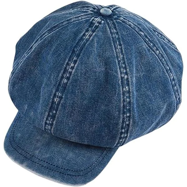 Newsboy Caps Dame Flat Caps Vintage Myk 8 Paneler Åttekantet Hatt Cabbie Hatt_MGF blå blue_yux