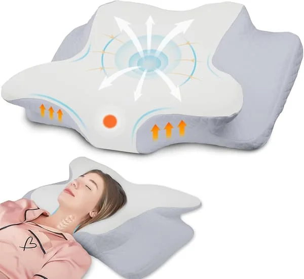 Ergonomiska Memory Foam-kuddar, stöd för rygg och mage för att förbättra sömnkvaliteten, 60 * 40 * 11/13 cm
