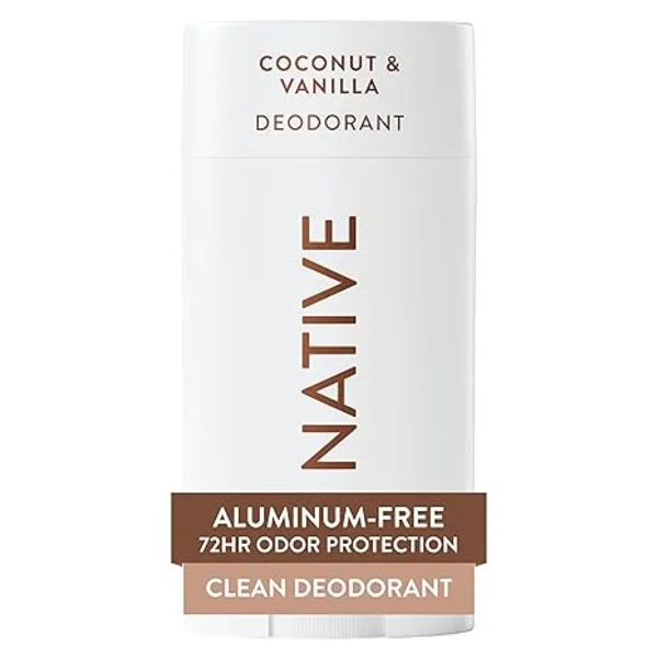 Naturlig deodorant indeholder naturlige ekstrakter, 72 timers lugtkontrol, deodoranter til mænd og kvinder, aluminiumsfri, kokos og vanilje 2,7 ounces