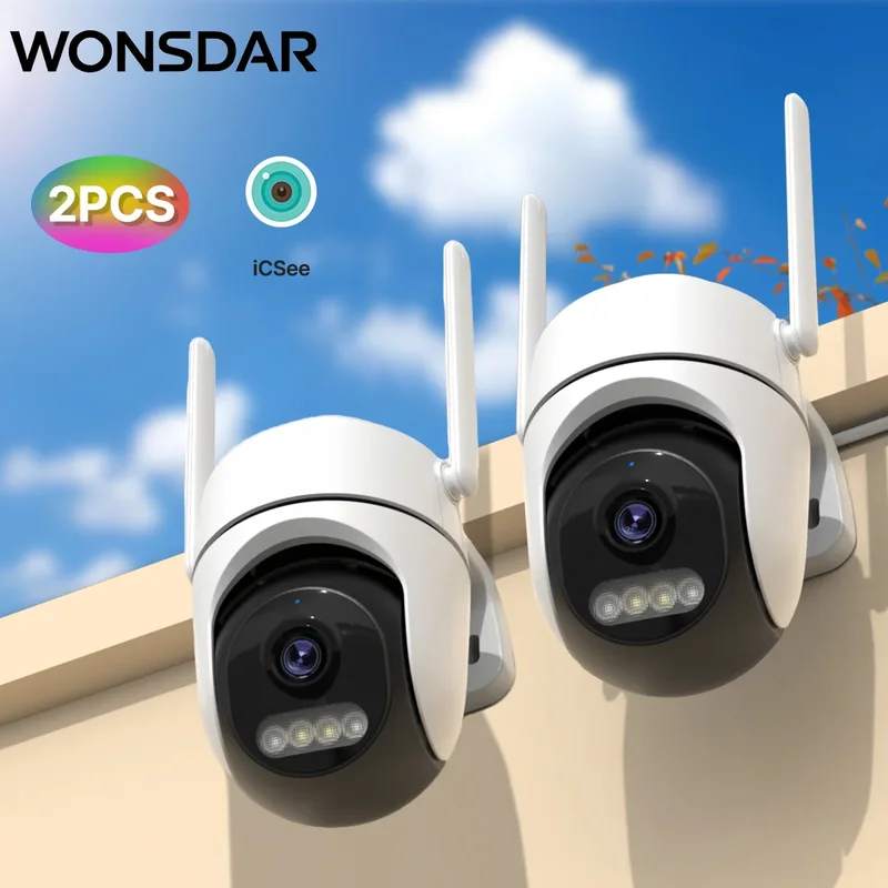 AliExpress - WONSDAR 2 stücke PTZ WiFi Kamera Outdoor IP Kamera Video Überwachung Smart Home Sicherheit Schutz Bewegungserkennung Alarm iCsee