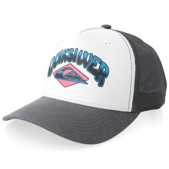 Quiksilver - White trucker Caps - Kids Decades Cotton Micro Chip Trucker @ Hatstore