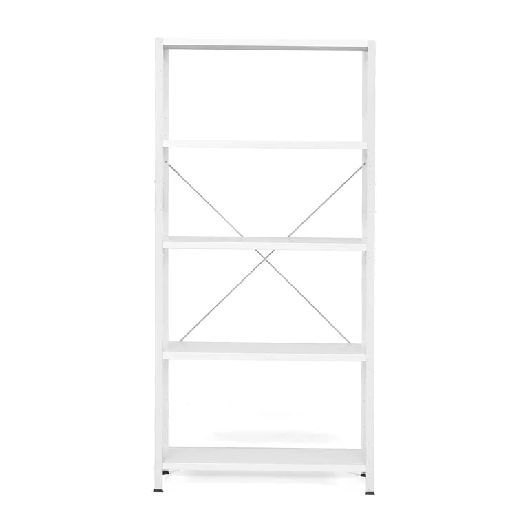 Shelving IDEAL, basic unit, 1970x1010x400 mm, grey