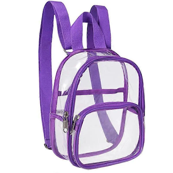 Clear Mini Backpack Approved for Stadiums, Waterproof Transparent Backpack for Work, Security Checks, Travel, Concerts & Sporting Events