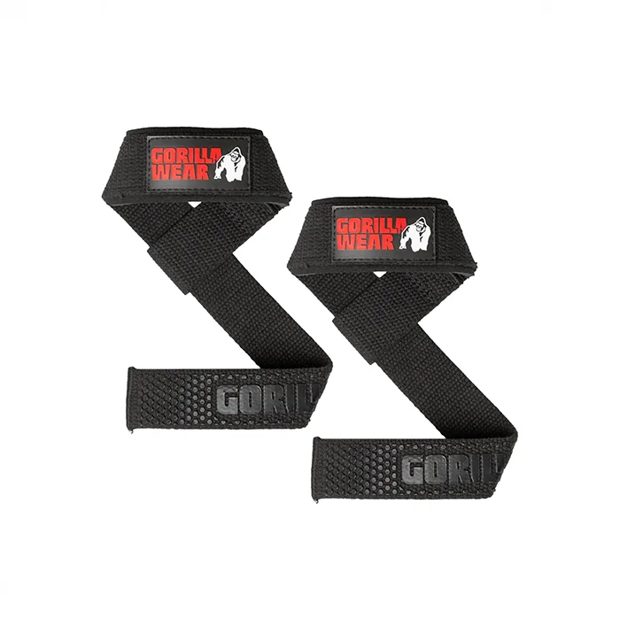 Løftestropper & greb Gorilla Wear Padded Silicone Løftestropper Sort - Bodyman.dk