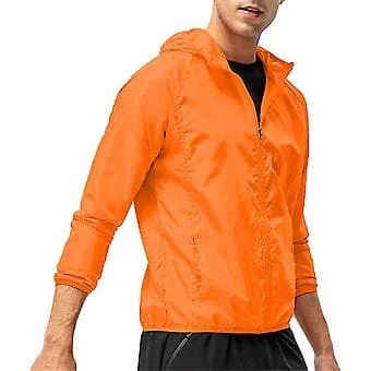 Lett Herre Fritidsjakke Kamp Utendørs Turhette Kåpe Topper-r (XL Oransje)