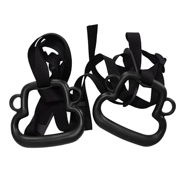 2 stk. Turnringer for barn, apeform, 150 kg lastekapasitet, ergonomiske, bærbare utendørs pull-up-ringer med justerbare stropper, svart