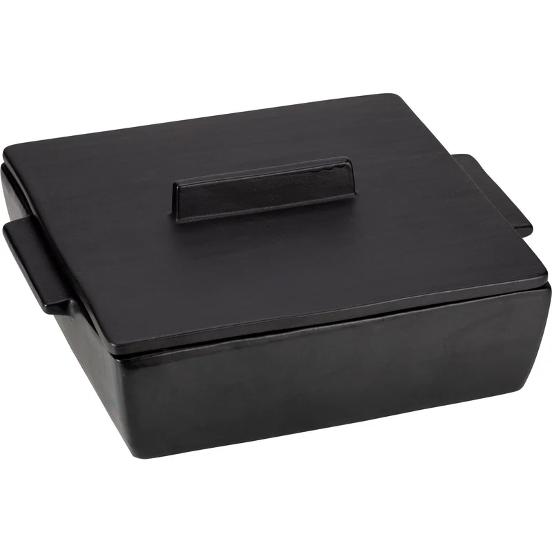 Dutchdeluxes Ildfast form med lokk 27 x 24 x 10 cm, mattsvart' - 'Mattsort