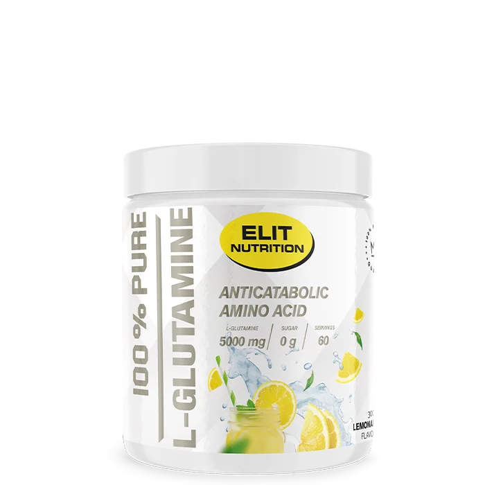 Elit Nutrition ELIT 100% Pure L-glutamine, 300 g, Lemonade, Kort datum