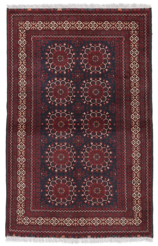Kunduz Rug 97X145 Black/Dark Red Wool