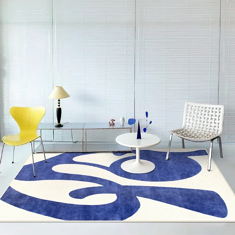 AliExpress - Blau Abstrakte Große Bereich Wohnzimmer Teppich Kunst Design Einfache IG Schlafzimmer Teppich Luxus Dekoration Hause искусство моды ковер