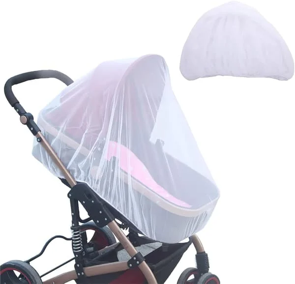 Myggnett til barnevogn, universelt barnevognnett, babyvogn myggnett til barnevogn, flue- og insektnettbeskyttelse til barnevogn, bilsete, trille