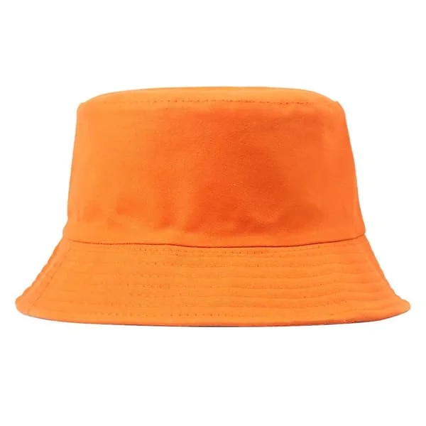 Bøttehatt Bredbremmet Solbeskyttelse Hverdagsstil Fiskehatt Solhatt Utendørs Herre Dame Bøtte Caps for Oransje