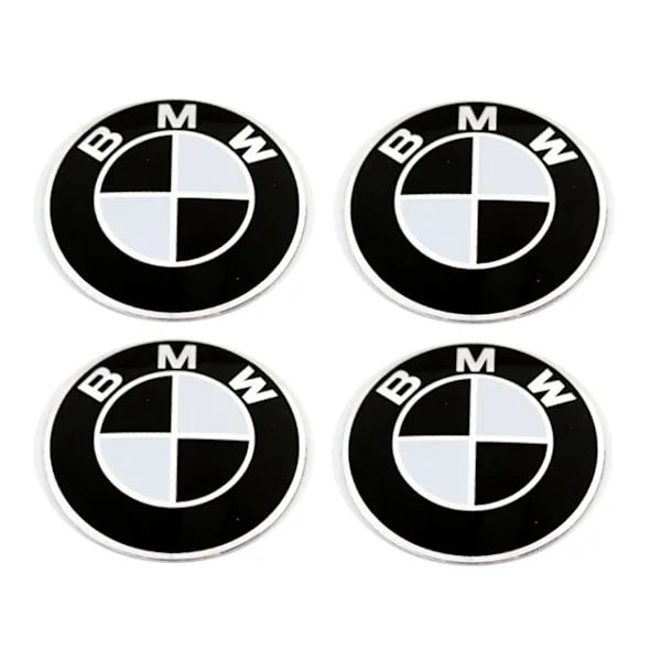 BMW 56,5mm hjulnav emblem till fälgar och centrumkåpor 4-pack svartvita