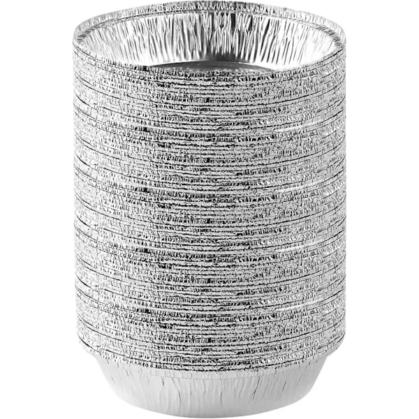 7'' Runde aluminiumsformer engangs, fryser- og ovnssikre - for baking, matlaging, oppbevaring, steking og oppvarming, 50-pakning