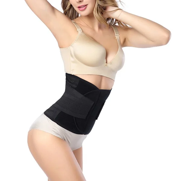 *Postpartum Support Recovery Belt Waist Corset Abdominal Belt Slimming Belt Waist Trainer (Black p.*