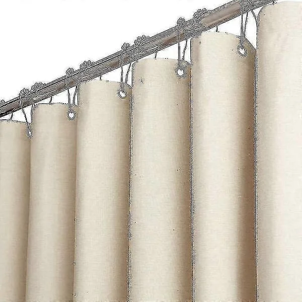 200 X 240cm Extra Långt Duschdraperi i Tyg, Linne-texturerat Kraftigt Duschdraperi Set Med 12 Plastkrokar, Stort Hotell Lyx Polyester