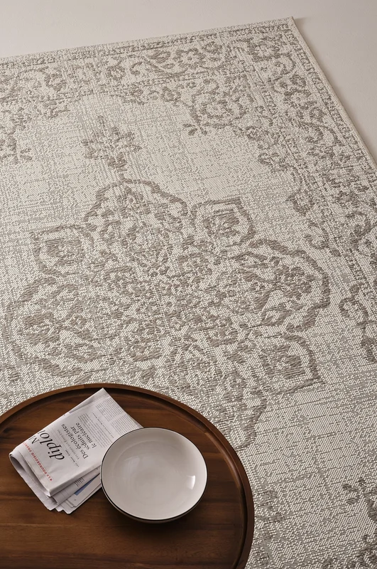 Jotex - Udendørs Tæppe Polypropylen/Polypropylen Beige Mønstret VINA Køb Udendørstæpper hos Jotex