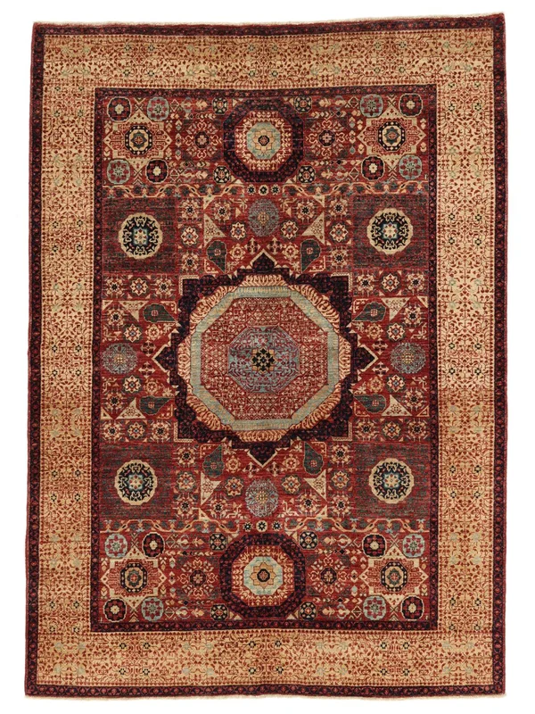 Mamluk Rug Modern Brown/Dark Red (Wool, )