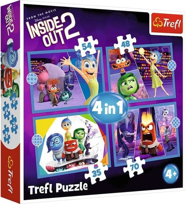 Pussel - TREFL - Inside Out 2 - 4in1 - 207 bitar - För barn från 4 år