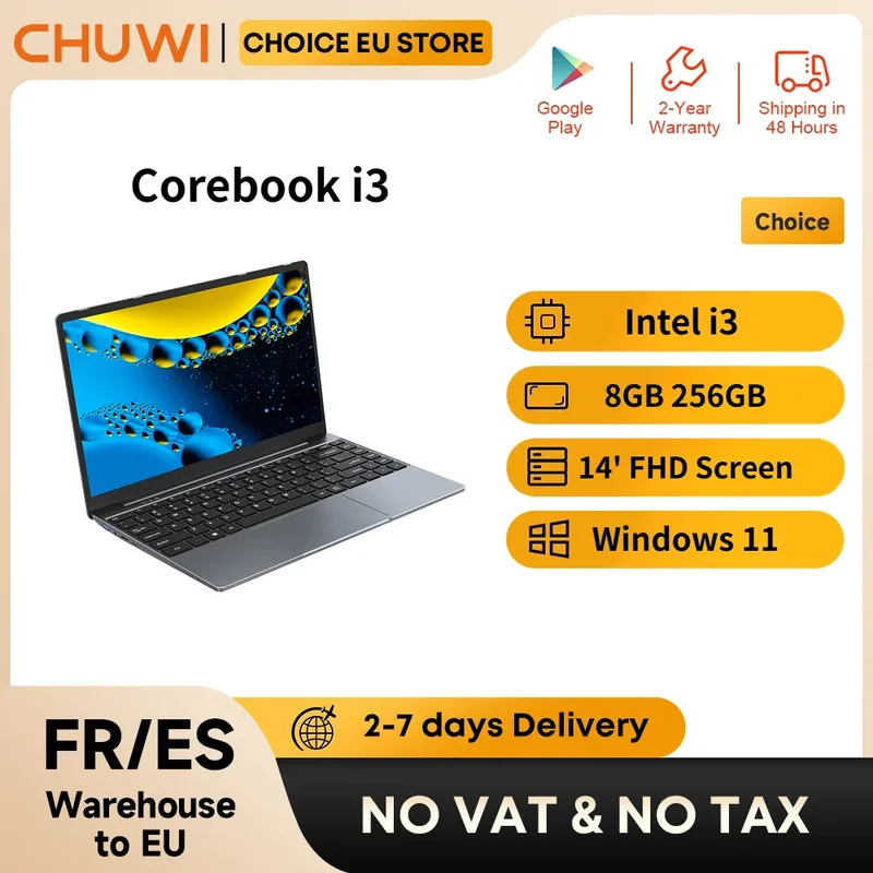 AliExpress - CHUWI CoreBook i3 Laptop 8GB RAM 256GB SSD 14-inch scherm UHD Graphics 615 Intel i3 processors Windows 11 Notebook PC