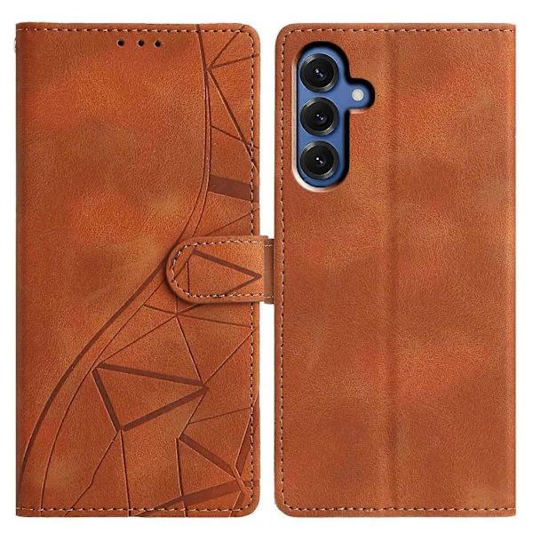 [KK] Compatible with Samsung Galaxy A34 5G Wallet Case Stand Embossed Triangle Pattern Leather Phone Flip Case-lingling} Multicolor