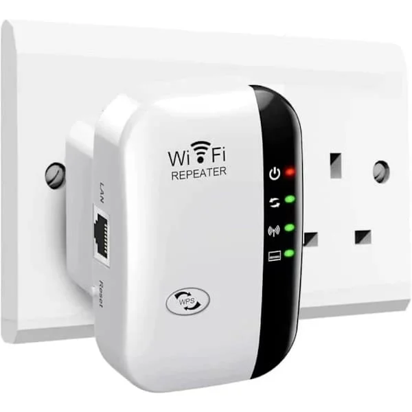 WiFi-förstärkare 2024, WiFi-förstärkare, WiFi-repeater, täckning upp till 3000 kvm, anslut 45 enheter, internetförstärkare vit
