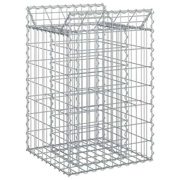 Gabion upphöjd säng Silver 50 x 50 x 80 cm Galvaniserat Stål