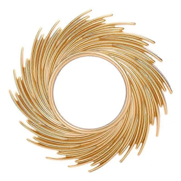 Nordisk solspegel, geometrisk väggspegel, boho-spegel hängande väggspegel med rund spegel, salong väggkonstdekor för lägenhet vardagsrum