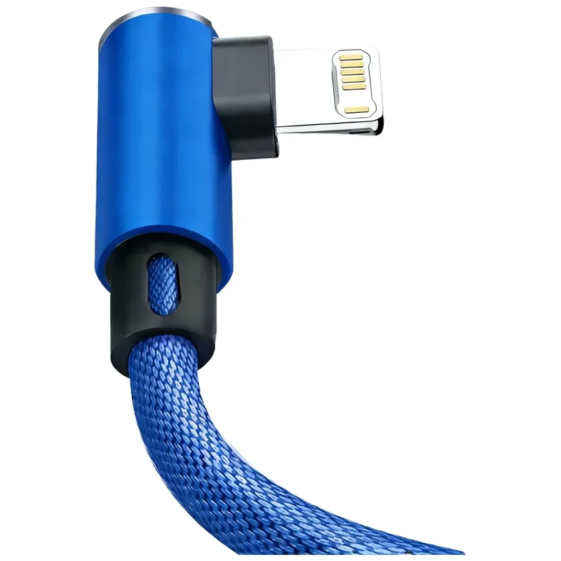 AliExpress - 90-Grad-USB-Kabel für iPhone 14 13 12 11 Pro Max X XR 6s 7 8 Plus 1m 2m Ladekabel für Mobiltelefone, schnelles Ladekabel, Datenkabel