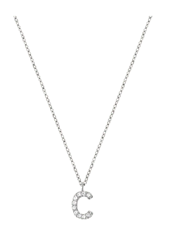 Mockberg Petite Stone Letter C Steel Necklace Smycken & klockor Dam Silver ONESIZE