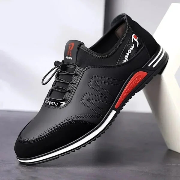 2025 Heta herrskor Lättviktsläderskor för män Mjuka sula manliga sneakers Andas fritidsskor Slip on Working Skor