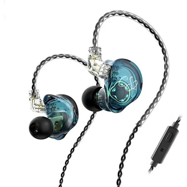 In-ear-hovedtelefoner, 10 mm 1dd Hifi In-ear Monitor Bas Ørepropper, Gym Træning, Løb, Kirketrommeslagere (med mikrofon)