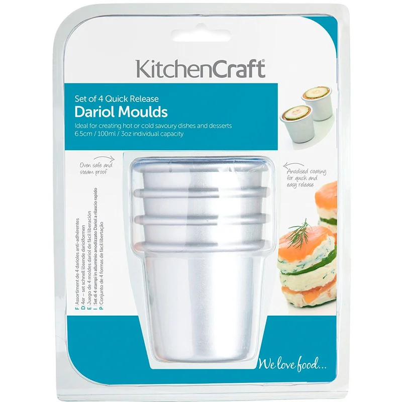Kitchencraft Aluminiumsformer 4-pack Anodiserte 7.5 cm' - 'Stål