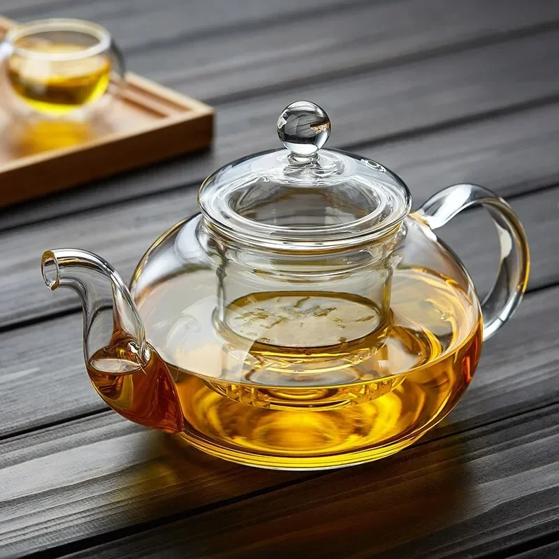 AliExpress - Théière en verre résistant à la chaleur 400ml/1000ml, bouilloire à fleurs, service à thé Kung Fu, passoire à thé, infuseur Puer Oolong, 
