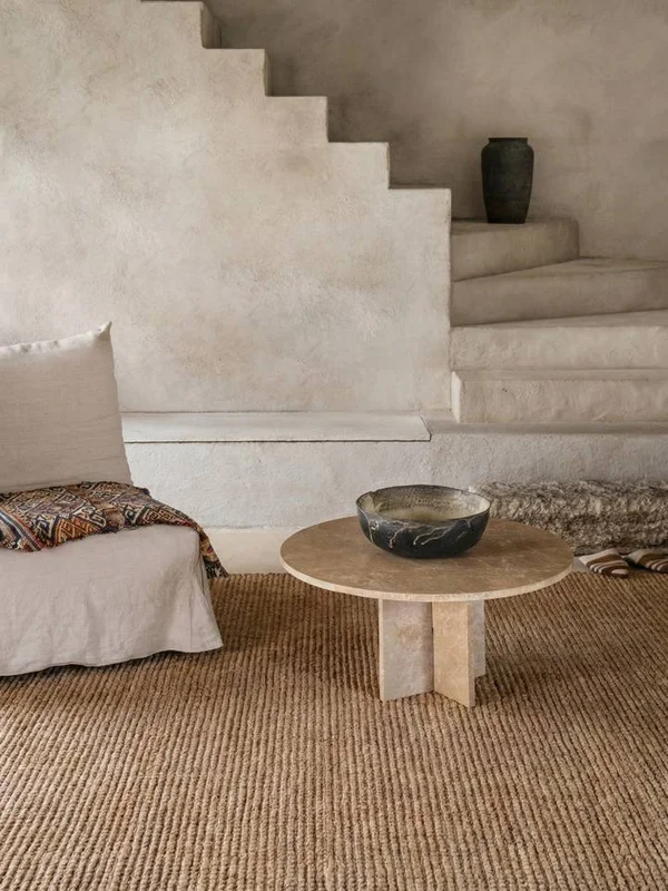 Jute Ribbed 160X230 Beige Jute Vloerkleed