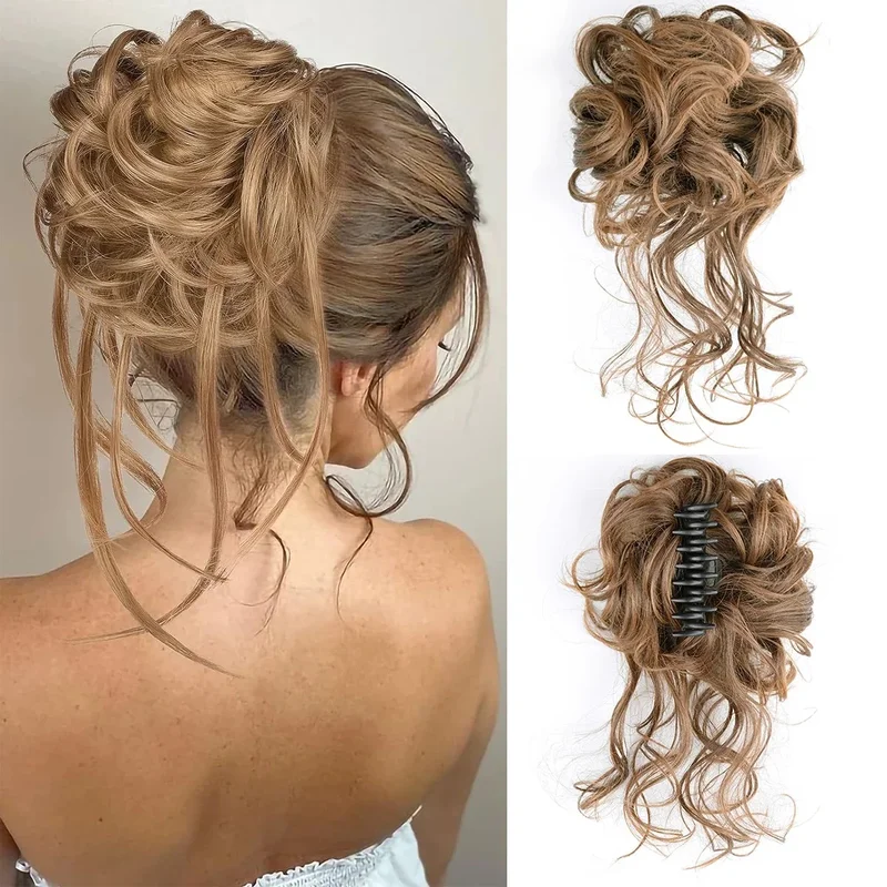 AliExpress - Budabuda Synthetische Klauw Chignon Vrouwen Rommelig Krullend Pluizig Haar Broodje Clip In Paardenstaart Hair Extensions Natuurlijke 