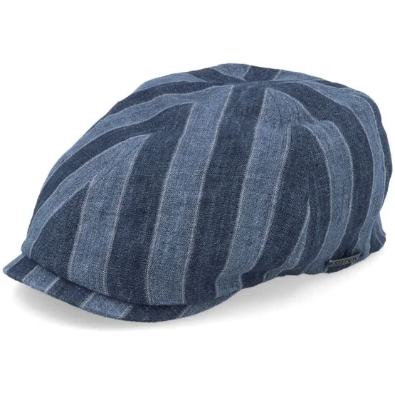 Stetson - Blue - flatcap - Cap - Duck Cap Linen Flat Cap - Hatstore