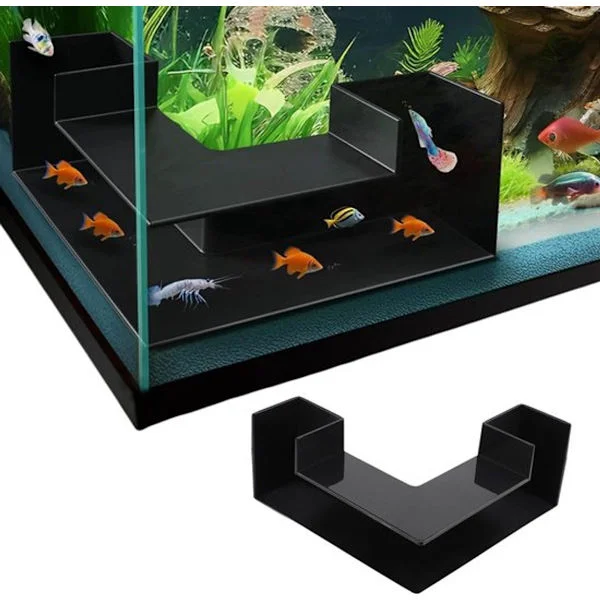 akvariedekorasjon - akvarium-- 360° utsikt over en akvariehule - Vakker akvarietunnel med 2 innganger - Akvarie rekehule - Kloakkrør (svart)