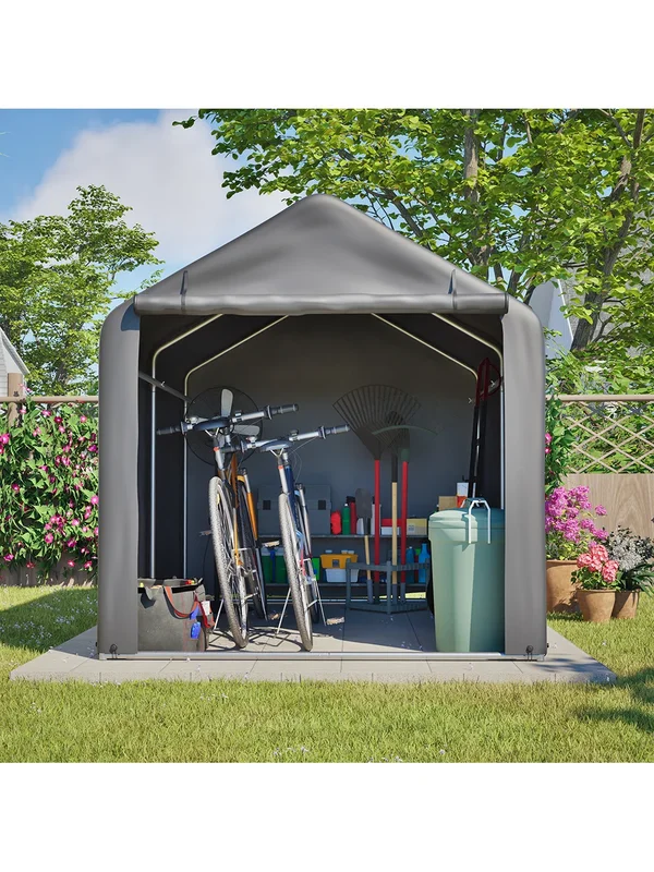 AliExpress - 160×220×165cm Outdoor-Fahrradunterstand – Fahrradschuppen mit Rolltor, Polyethylen-Überdachung, Fahrradgarage für Garten und Haushalt