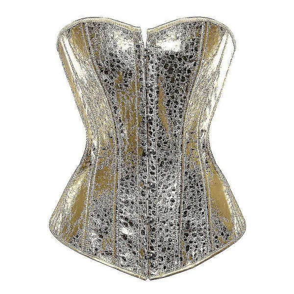 Sølv Guld Korsetter til Kvinder Steampunk Gotisk Korset Bustier Med Lynlås Plus Size Vintage Stil Korset Top Burlesque Lingeri