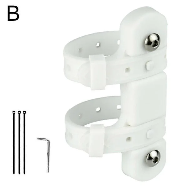 Bike Kettle Mount Adapter Silicone Rack Bicycle Water Bottle Holder Straps White