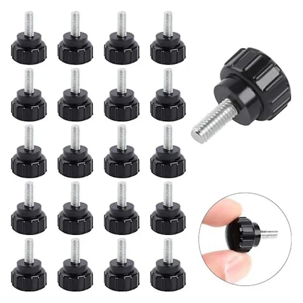 M4 Gängad Räfflad Ratt Skruv 20 ST M4 X 10 mm Tumskruv Fästskruvar Skruv på Rattar Grepp Fäste