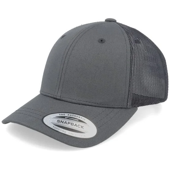 Yupoong - Kids Retro Dark Grey Trucker Trucker Grey Cap - @ Hatstore