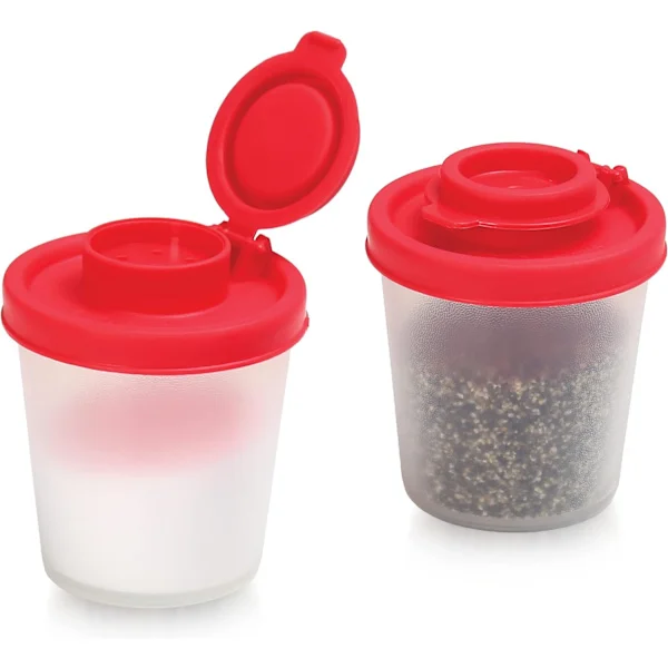 Salt and Pepper Shakers Moisture-Proof Set of 2 Medium Mini Salt Shakers for Camping Picnic Outdoors - Medium, 2-Pack-FA-