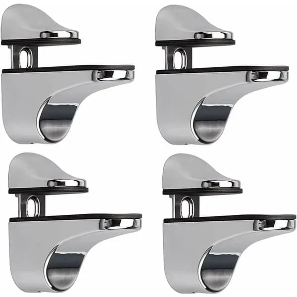 Adjustable Glass Shelf Bracket, 4 Pcs Glass Shelf Bracket, Wall Mounted Glass Clamp, Bracket for Glass Shelves, for Glass Shelf