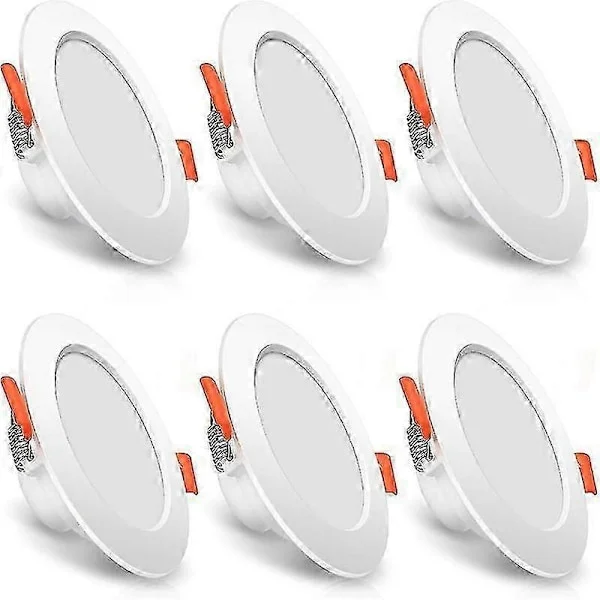 100mm LED Inbyggd Taklampa 6st I Förpackning 3000 K Varmvit Inbyggd Belysning 600 Lm Badrum Korridor Takspotlight